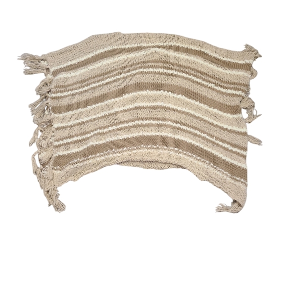 Free People Womens Big Dipper fringe poncho One Size boho preppy casual knit - Picture 2 of 7